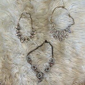 Three beautiful statement pieces jewelry necklace large colorful bold claw hook